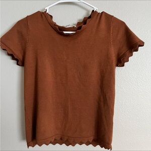 Anthropologie Mine Fall Brown Transitional Top Size M